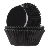 Papilotki do muffinów foliowane CZARNE House of Marie, 24 szt. House of Marie