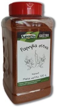 Papryka Czerwona Ostra Mielona Savarro Gastro Professional - Słoik 500 G - Inna marka