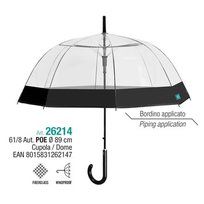 Parasol Damski Transparentny Z Czarna Lamówką Inna marka