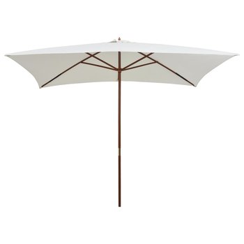 Parasol drewniany UV 200x300 cm, kolor: śmietankow - Zakito Europe