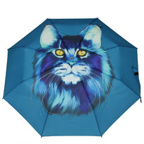 PARASOL MANUALNY z nadrukiem cyfrowym Kot na niebieskim Filtr UV 50+ Qstyle