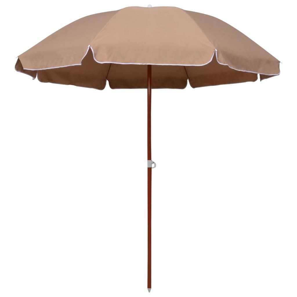 Фото - Пляжна парасоля VidaXL Parasol na stalowym słupku , taupe, 240 cm 
