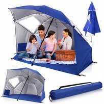 PARASOL NAMIOT PLAŻOWY PARAWAN TURYSTYCZNY OGRODOWY Z OSŁONAMI 2W1 XXL