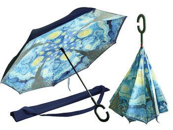 Parasol Odwrotnie Otwierany - V. Van Gogh. Gwiaździsta Noc (Carmani) - Hanipol