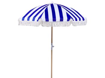 Parasol ogrodowy ⌀ 150 cm niebieski z białym MONDELLO - Beliani