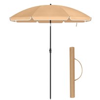 Parasol ogrodowy 160 x 196 cm szaro-beżowy