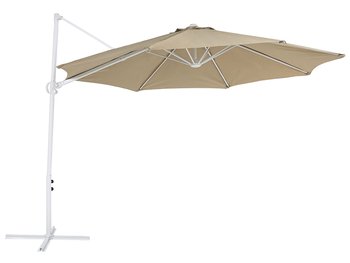 Parasol ogrodowy ⌀ 295 cm szarobeżowy z białym SAVONA II - Beliani