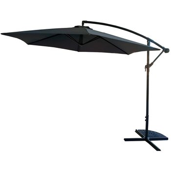Parasol ogrodowy 300cm składany na wysięgniku szary - Saska Garden