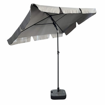 Parasol ogrodowy FLOKS 235x200x125 składany z falbanką łamany jasnoszary - FABRYKA MEBLI AKORD