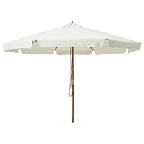 Parasol ogrodowy na drewnianym słupku VidaXL, piaskowa biel, 330 cm