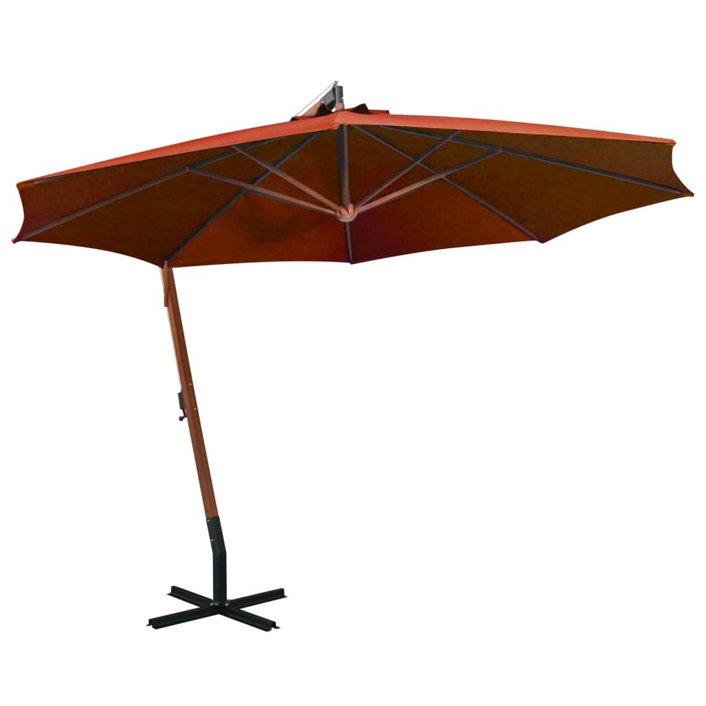 Фото - Пляжна парасоля VidaXL Parasol ogrodowy na jodłowym słupku, terakota, 3,5x2,9 m 