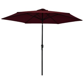 Parasol ogrodowy na metalowym słupku, bordowy, 300 cm - vidaXL