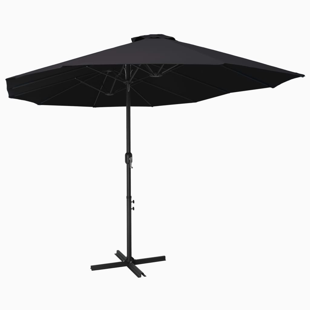 Parasol ogrodowy na słupku VIDAXL, czarny, 460x270 cm