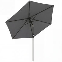 Parasol Outsunny 270 cm z odchylanym ramieniem, parasol balkonowy z korbą, UV 50+, wiatroodporny i stabilny parasol ogrodowy, ochrona przeciwsłoneczna do ogrodu, balkonu i tarasu, ciemnoszary