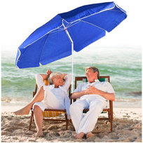  Parasol plażowy niebieski z filtrem UV składany lekki na plażę ogród