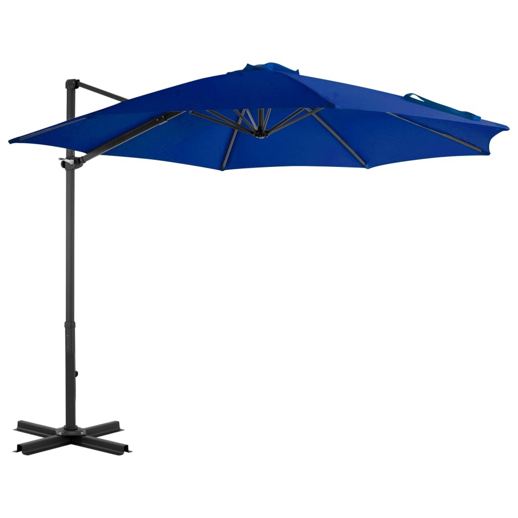 Фото - Пляжна парасоля VidaXL Parasol wiszący na aluminiowym słupku, lazurowy, 300 cm 