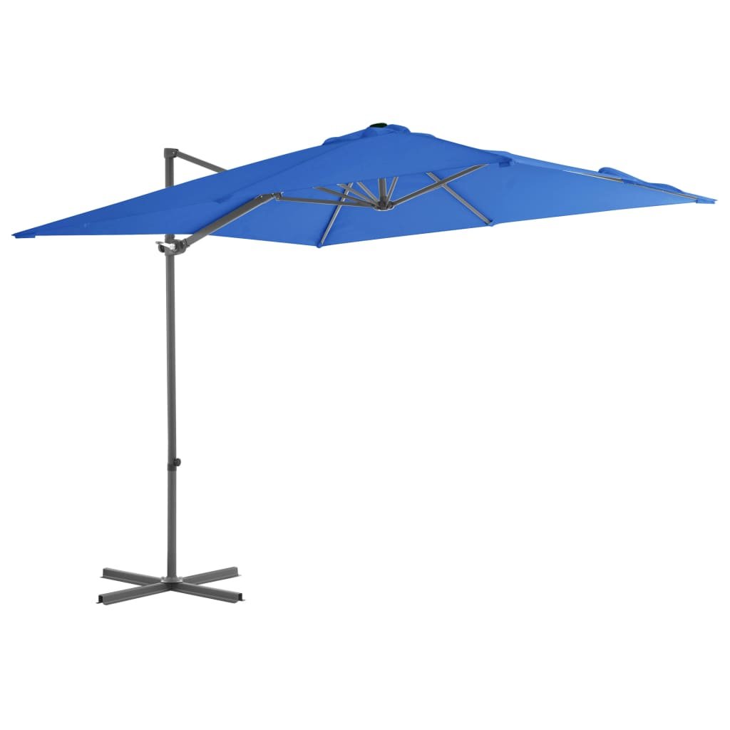 Фото - Пляжна парасоля VidaXL Parasol wiszący na stalowym słupku, 250x250 cm, lazurowy 
