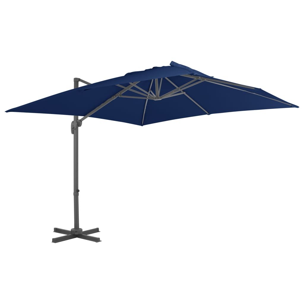Parasol wiszący z aluminiowym słupkiem VIDAXL, niebieski, 3x3 m