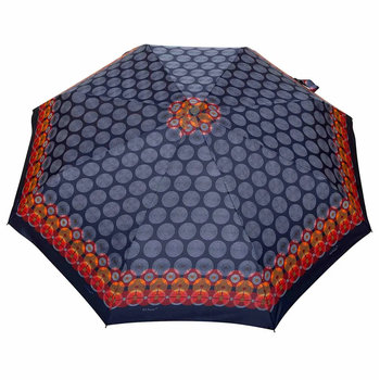 Parasolka automatycznie otwierana i zamykana Carbon Steel Skórzana rączka - hypnocircles-navy-blue - Parasol