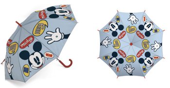 Parasolka Dla Dzieci Myszka Miki 5259 Mickey Mouse Hey Błękitny Czerwony Parasol Czerwona Rączka - Setino