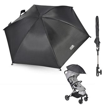 PARASOLKA DO WÓZKA UNIWERSALNA DUŻA NA SŁOŃCE I DESZCZ CZARNA FILTR UV - Lorelli