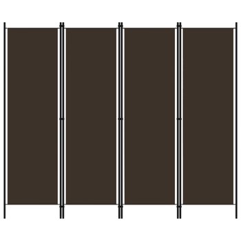 Parawan 4-panelowy, brązowy, 200 x 180 cm - vidaXL