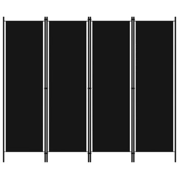 Parawan 4-panelowy, czarny, 200 x 180 cm - vidaXL