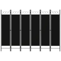 Parawan 6-panelowy, czarny, 240 x 180 cm