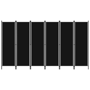 Parawan 6-panelowy, czarny, 300 x 180 cm - vidaXL