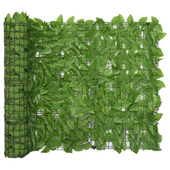 Parawan balkonowy, zielone liście, 600x100 cm - vidaXL