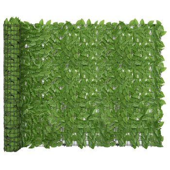 Parawan balkonowy, zielone liście, 600x150 cm - vidaXL
