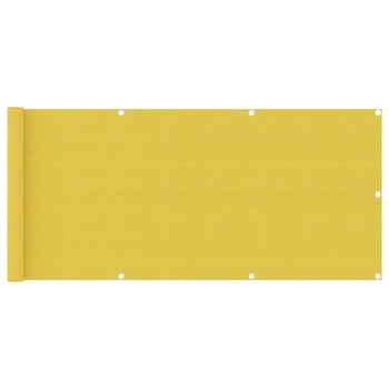 Parawan balkonowy, żółty, 75x400 cm, HDPE - vidaXL
