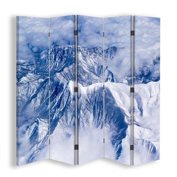 Parawan dwustronny FEEBY, Góry Zima Niebieski 180x170 - Feeby