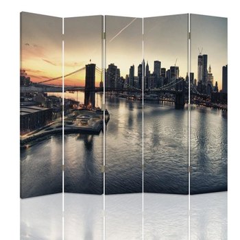 Parawan dwustronny FEEBY, Nowy Jork Miasto Brooklyn Bridge 180x170 - Feeby