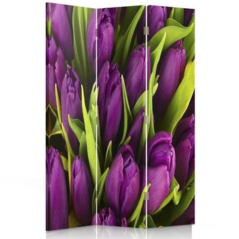 Parawan dwustronny FEEBY, Tulipany Fioletowe 110x170 - Feeby