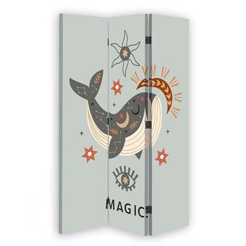 Parawan dwustronny FEEBY, Wieloryb Magiczny Zwierzęta 110x170 - Feeby