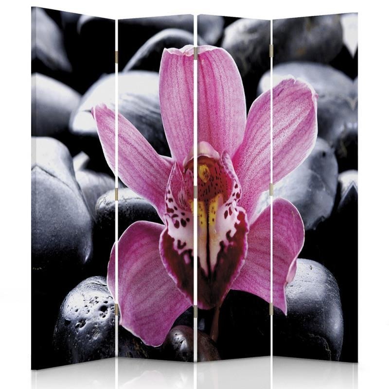 Zdjęcia - Pozostałe meble Zen Parawan dwustronny FEEBY,  Kwiat różowy 145x170 