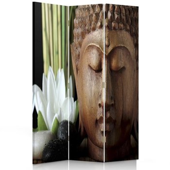 Parawan dwustronny obrotowy FEEBY, Buddha Bambus zen kwiat 110x170 - Feeby