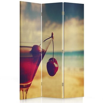 Parawan dwustronny obrotowy FEEBY, Drink Plaża Owoce 110x170 - Feeby