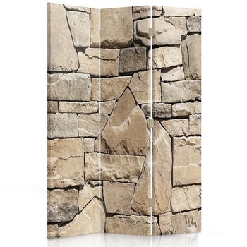 Parawan dwustronny obrotowy FEEBY, Kamienny Mur 110x170 - Feeby