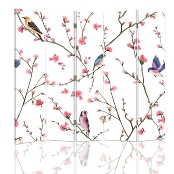Parawan dwustronny obrotowy FEEBY, Ptaki Kwiaty 180x170 - Feeby