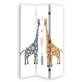 Parawan dwustronny obrotowy FEEBY, Żyrafy Zwierzęta 110x170 - Feeby