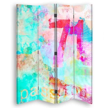 Parawan pokojowy FEEBY, Abstrakcja i kolory, Dwustronny 145x170cm 4-częściowy - Feeby