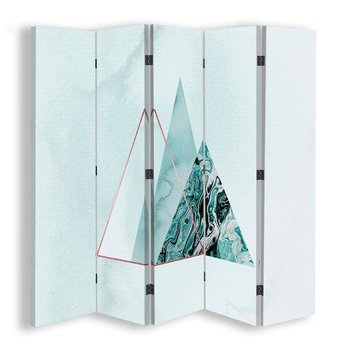 Parawan pokojowy FEEBY, Abstrakcja-trójkąty, Obrotowy 180x170cm 5-częściowy - Feeby