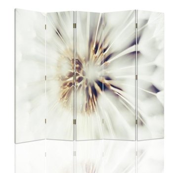 Parawan pokojowy FEEBY, Białe kwiaty 2, Obrotowy 180x170cm 5-częściowy - Feeby