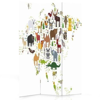 Parawan pokojowy FEEBY, Mapa świata dla dzieci 1, Obrotowy 110x170cm 3-częściowy - Feeby