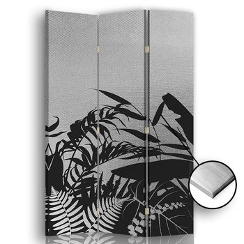 Parawan pokojowy FEEBY, srebrny Egzotyczny las, Dwustronny 110x170cm 3-częściowy - Feeby