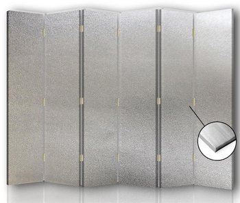 Parawan pokojowy FEEBY, srebrny Silver, Dwustronny 145x170cm 4-częściowy - Feeby