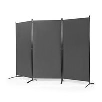 Parawan Pokojowy Składany Dekoracyjny Ścianka 3 Panelowy Szary 260x180cm