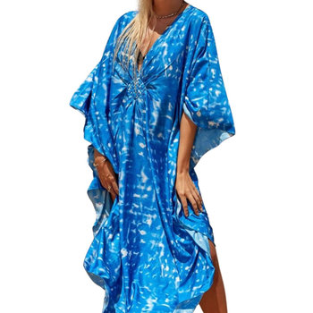 Pareo kolorowe długa sukienka plażowa tunika - Luvu